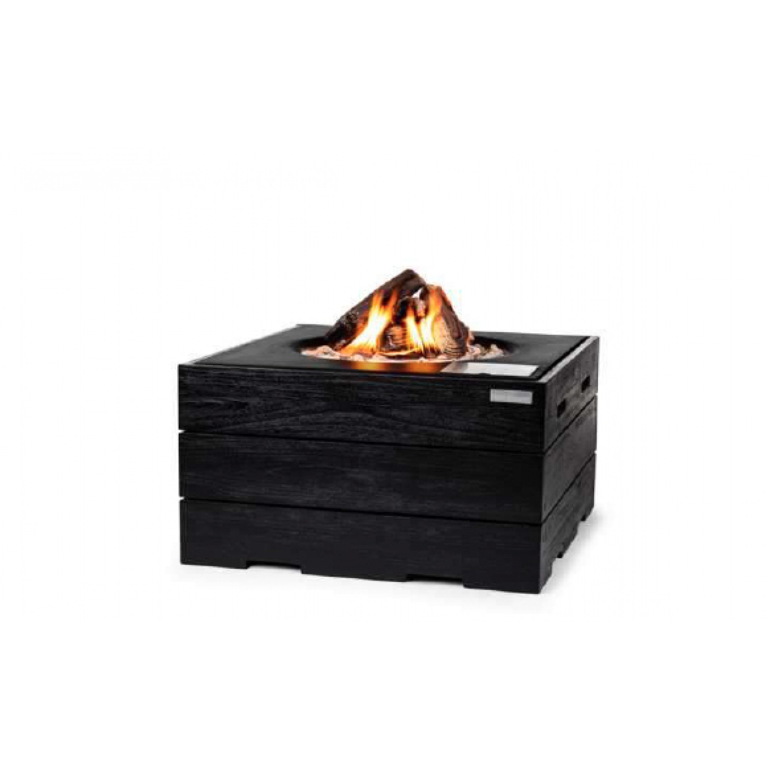 Happy Cocooning Feuertisch Happy Cocooning Mania Black Teak Feuertisch Quadratisch Inkl. 5 kg