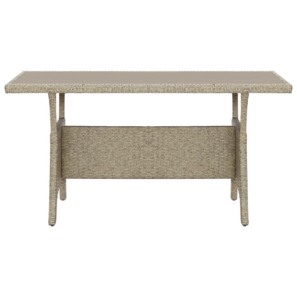 vidaXL Gartentisch Gartentisch Grau 120x70x66 cm Poly Rattan (1-St)