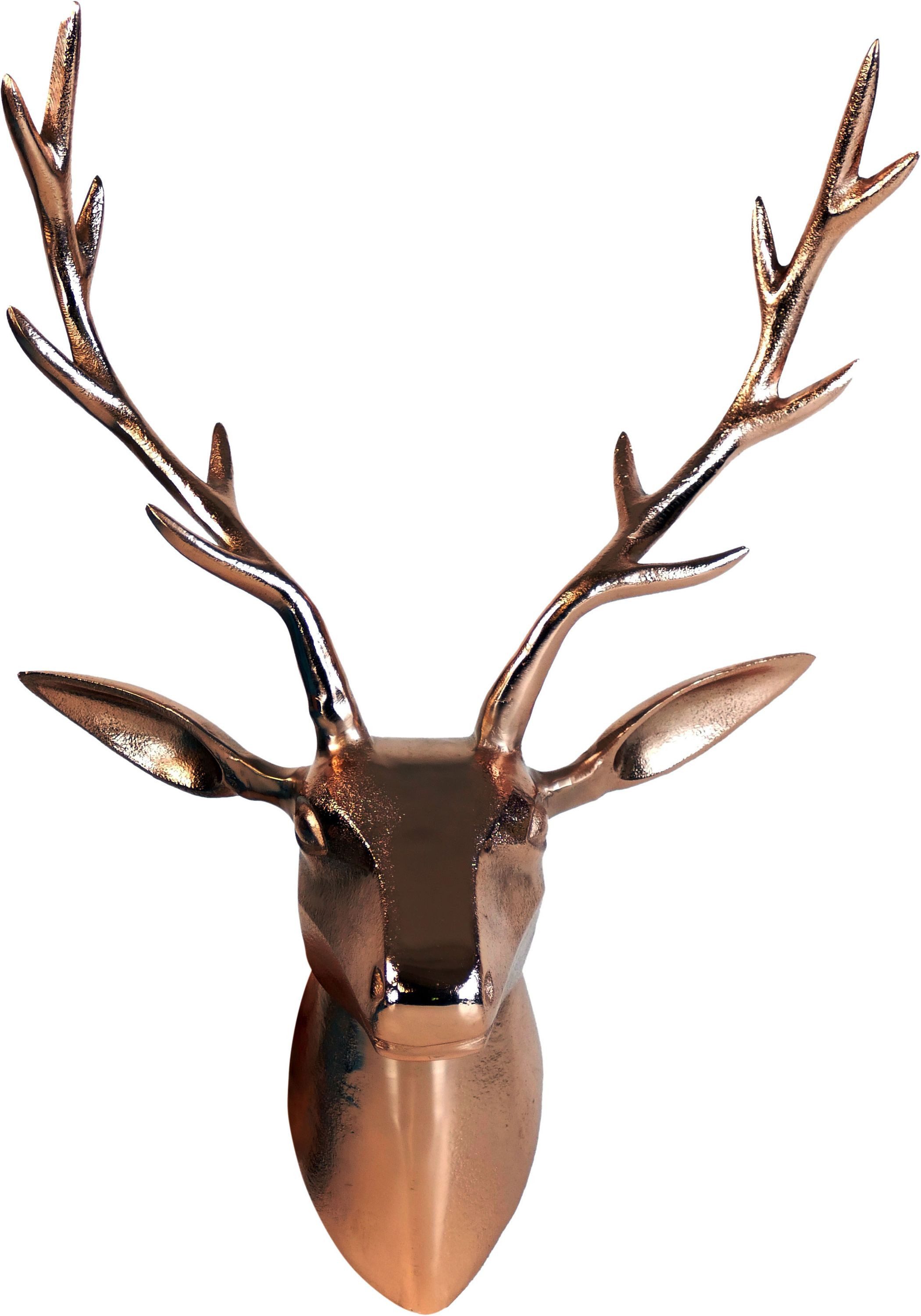 ARTRA Dekogeweih Deko Geweih Hirschkopf "Kupfer" Größe: L Wandfigur Hirsch Hirschgeweih (1 St)