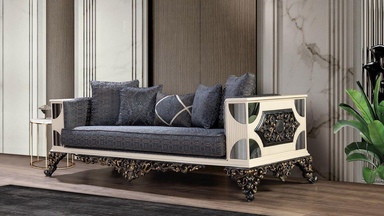 JVmoebel Sofa Luxus Sofa Design Polster, Klassisch 3-Sitzer Made Stof Wohnzimmer Sofas Europe In