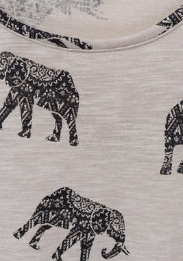 LASCANA Kurzarmshirt mit Elefanten-Motiv