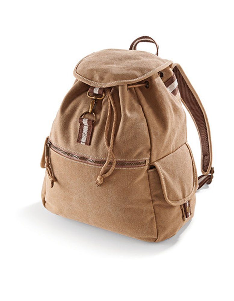 Quadra Rucksack Wanderrucksack Daypack Vintage Canvas Backpack, Segeltuch Rucksack