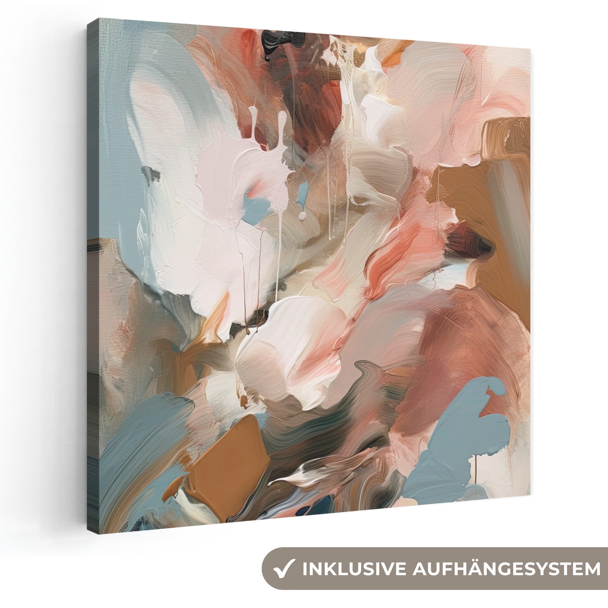 OneMillionCanvasses® Leinwandbild Farbe - Farben - Abstrakt - Kunst, Fotodruck (1 St), Wandbild, Deko Schlafzimmer Wohnzimmer Flur 20x20 cm