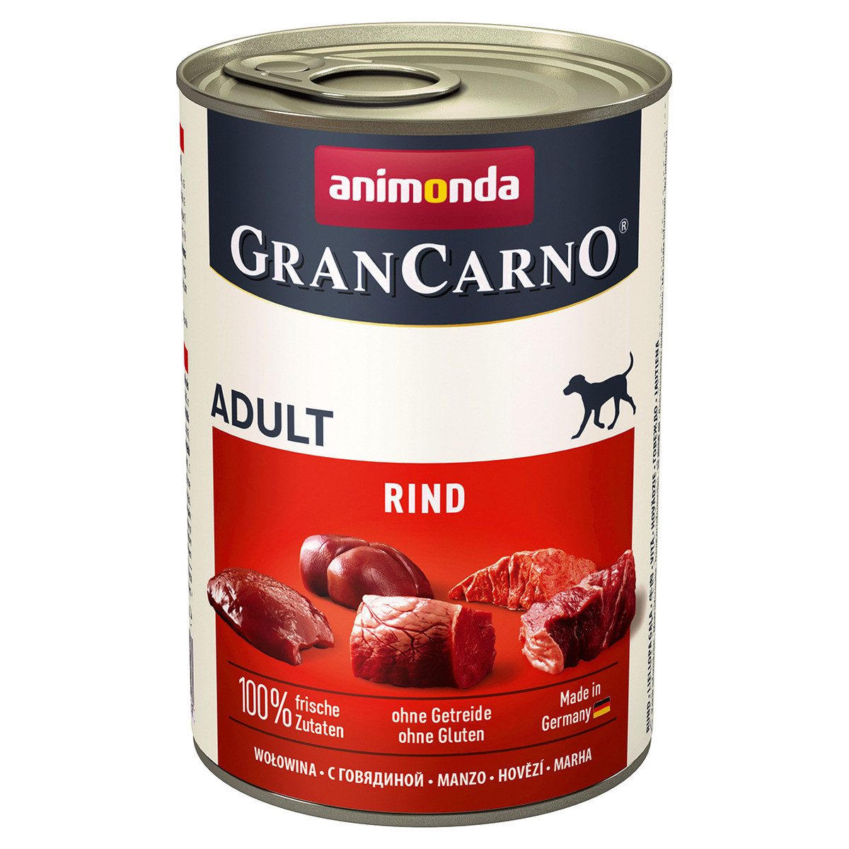 Animonda GranCarno Adult Rind pur 400 g - 6 Stück, Nassfutter für: Hund von Animonda