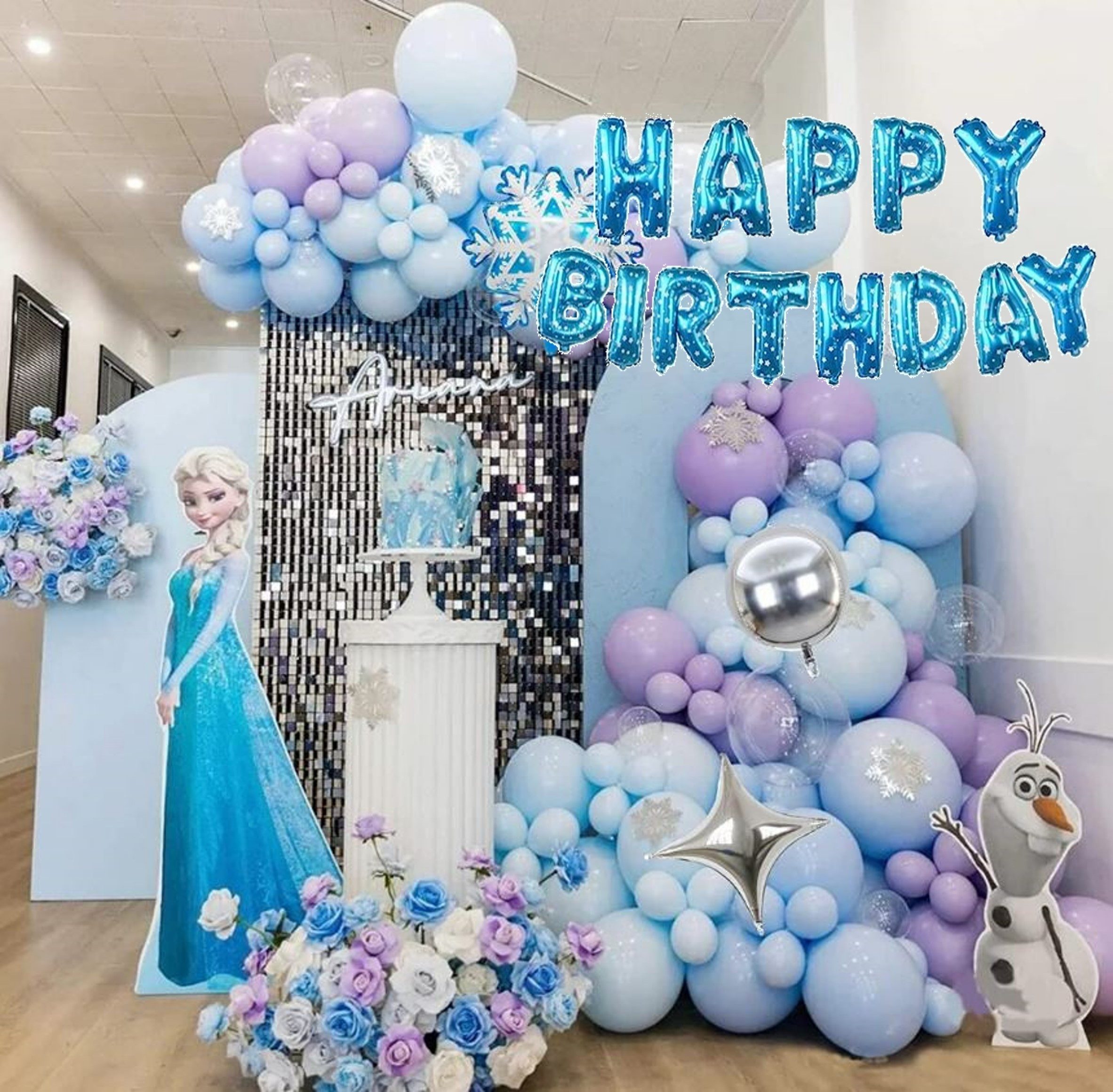 Party Flamingo Aufblasbares Partyzubehör Girlande Snow Frozen Party Deko Kinder Geburtstag Babyparty