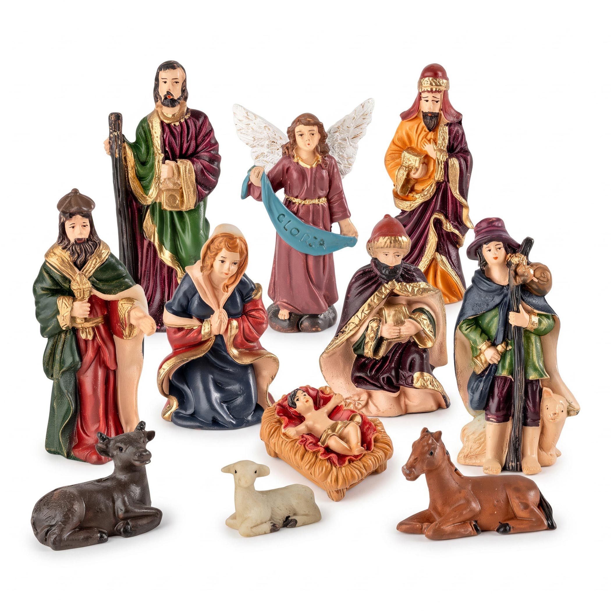 Spetebo Krippenfigur Weihnachts Krippenfiguren Set aus Polyresin (Anzahl, 1 St., Stück), Detailgetreue Weihnachtskrippe