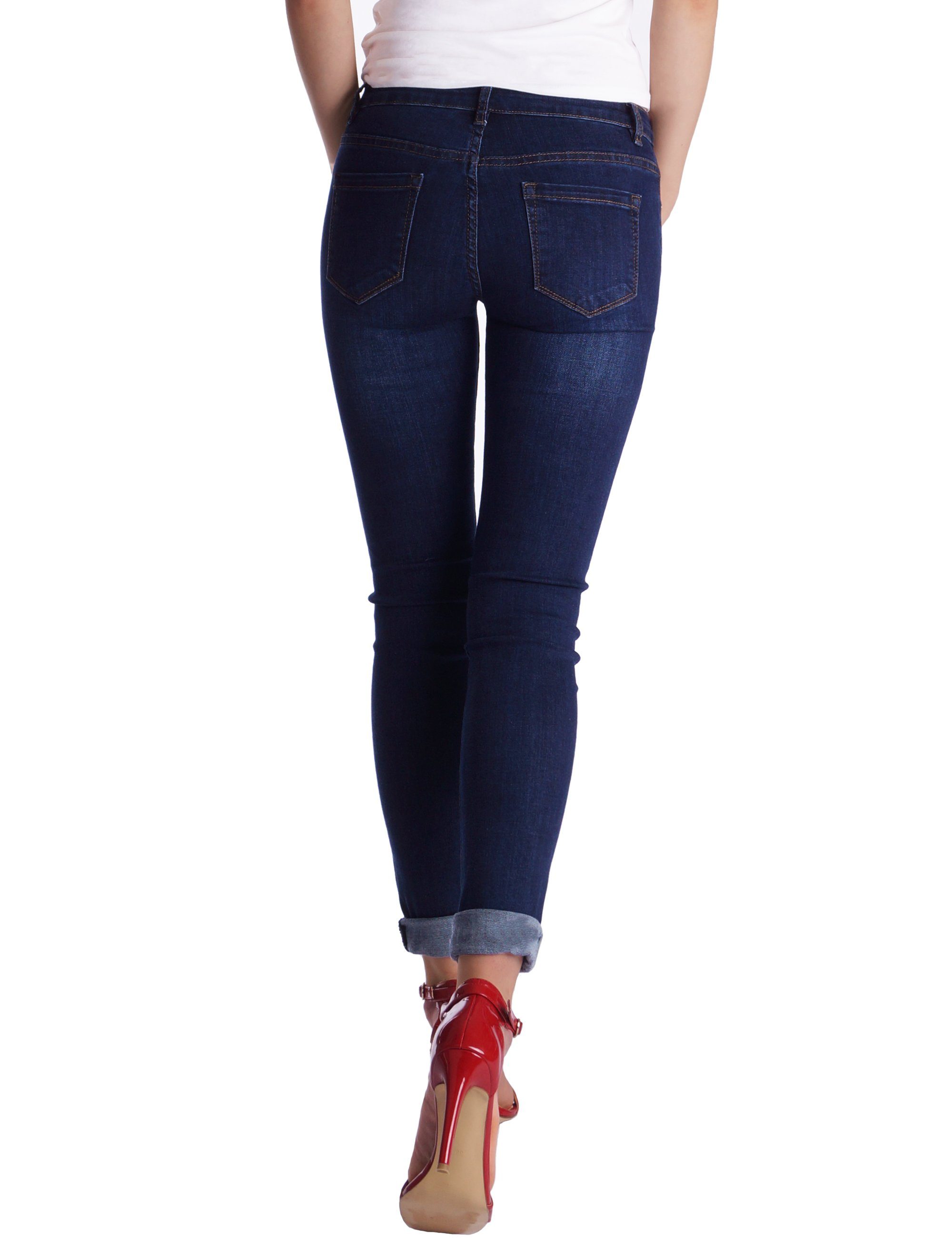 Fraternel Skinny-fit-Jeans Stretch, Dunkelblau 5-Pocket-Style