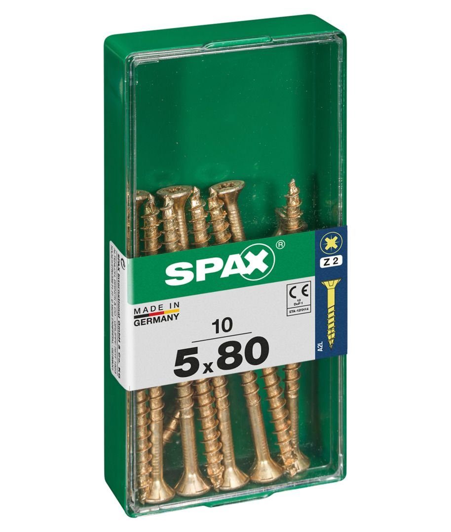 SPAX Holzbauschraube Spax 2 10 5.0 mm Universalschrauben Stk. 80 x PZ 