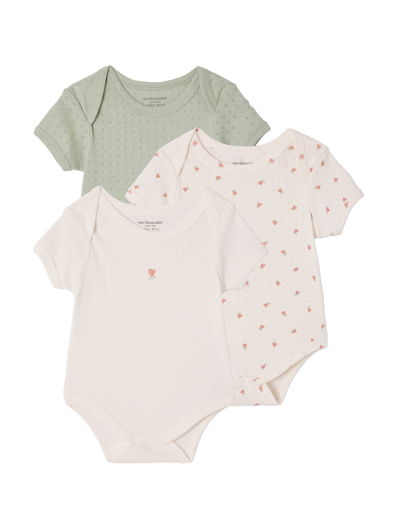 Body Baby Bodys mit kurzen Ärmeln aus Pointelle-Jersey
