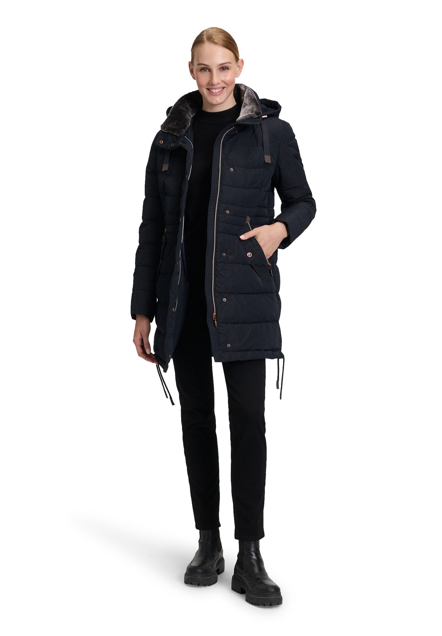 Gil Bret Steppjacke Damen mit Kunstfellkragen