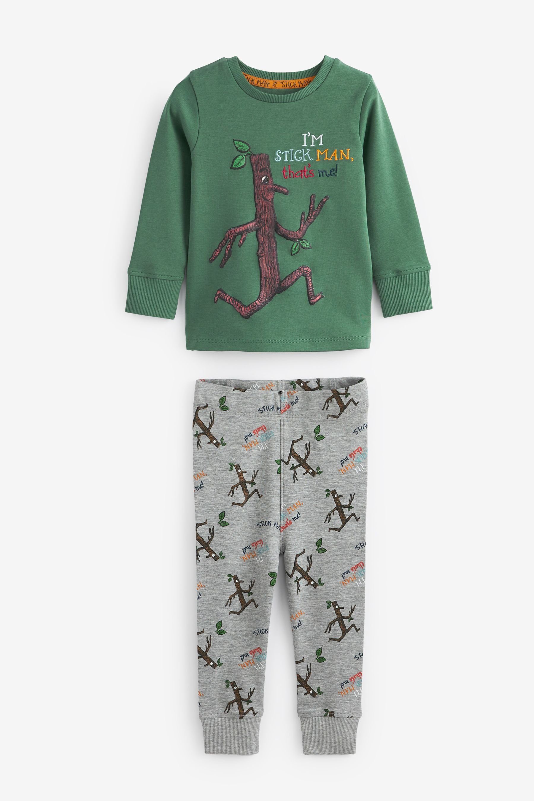 Next Pyjama Kuschel-Pyjama (2 tlg) Stick Man Green