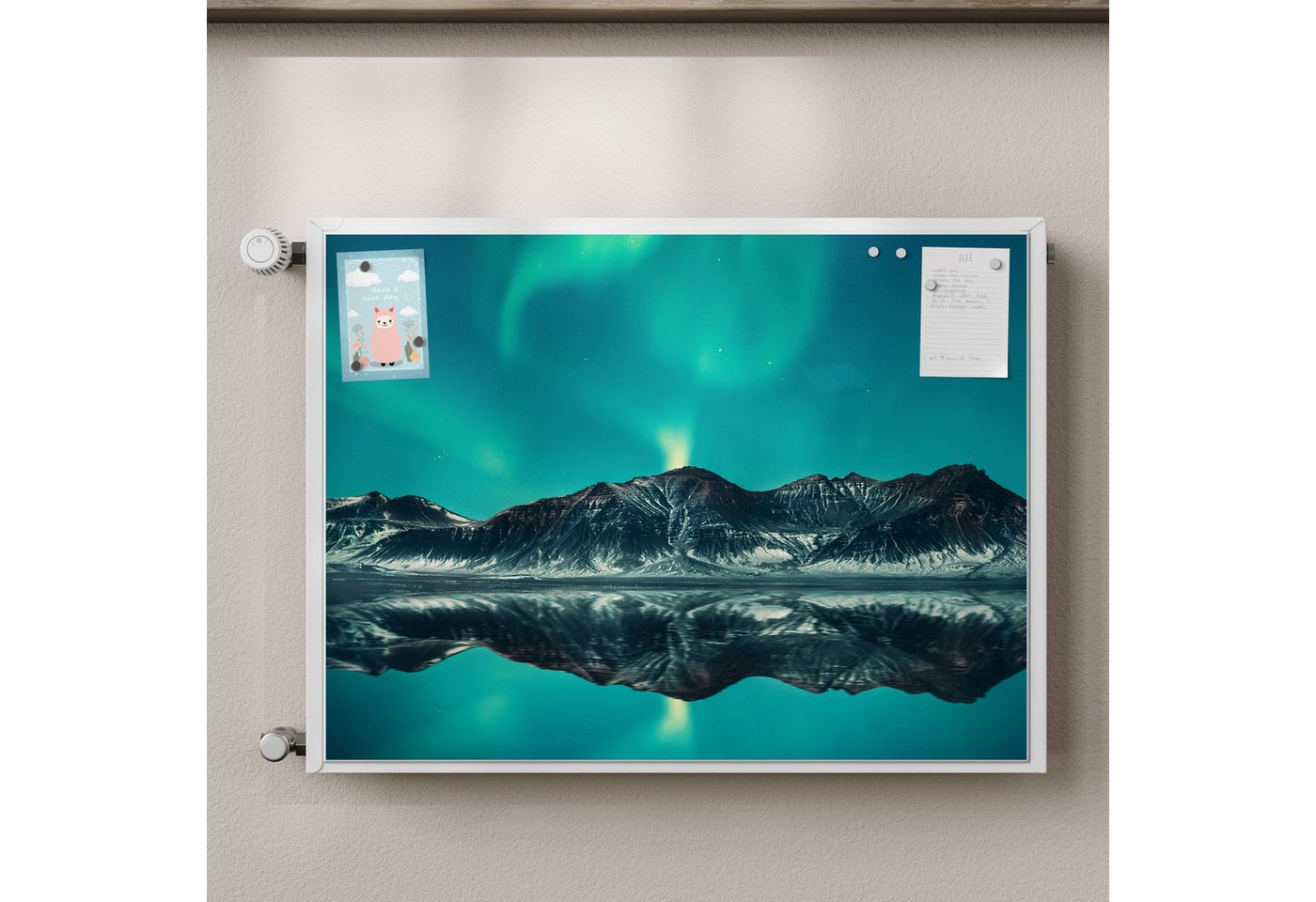 Thumbnail - DEQORI Magnetfolie 'Polarlichtzauber', beschreibbar Heizung Magnetmatte magnetisch Magnetfolie