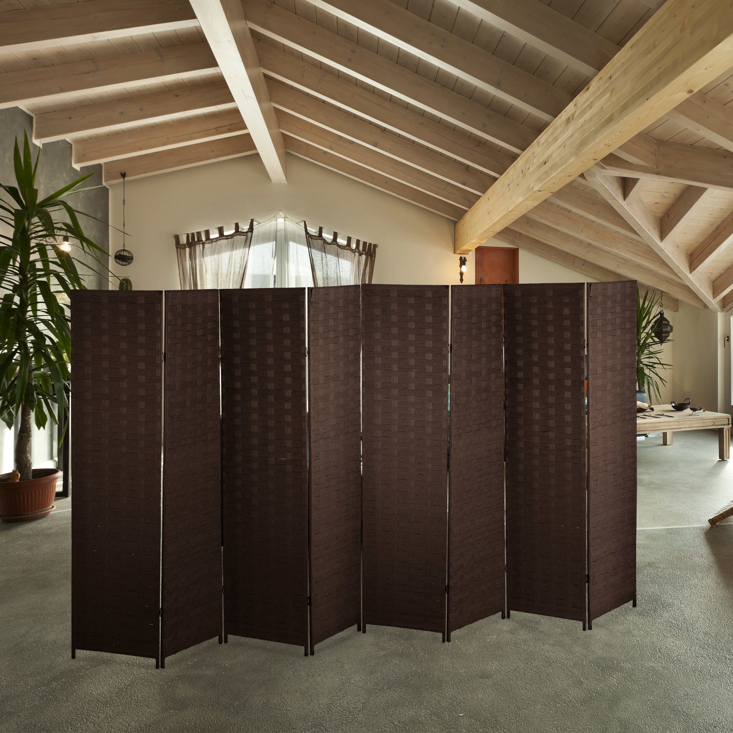 relaxdays Paravent Raumteiler 8 teilig, braun günstig online kaufen
