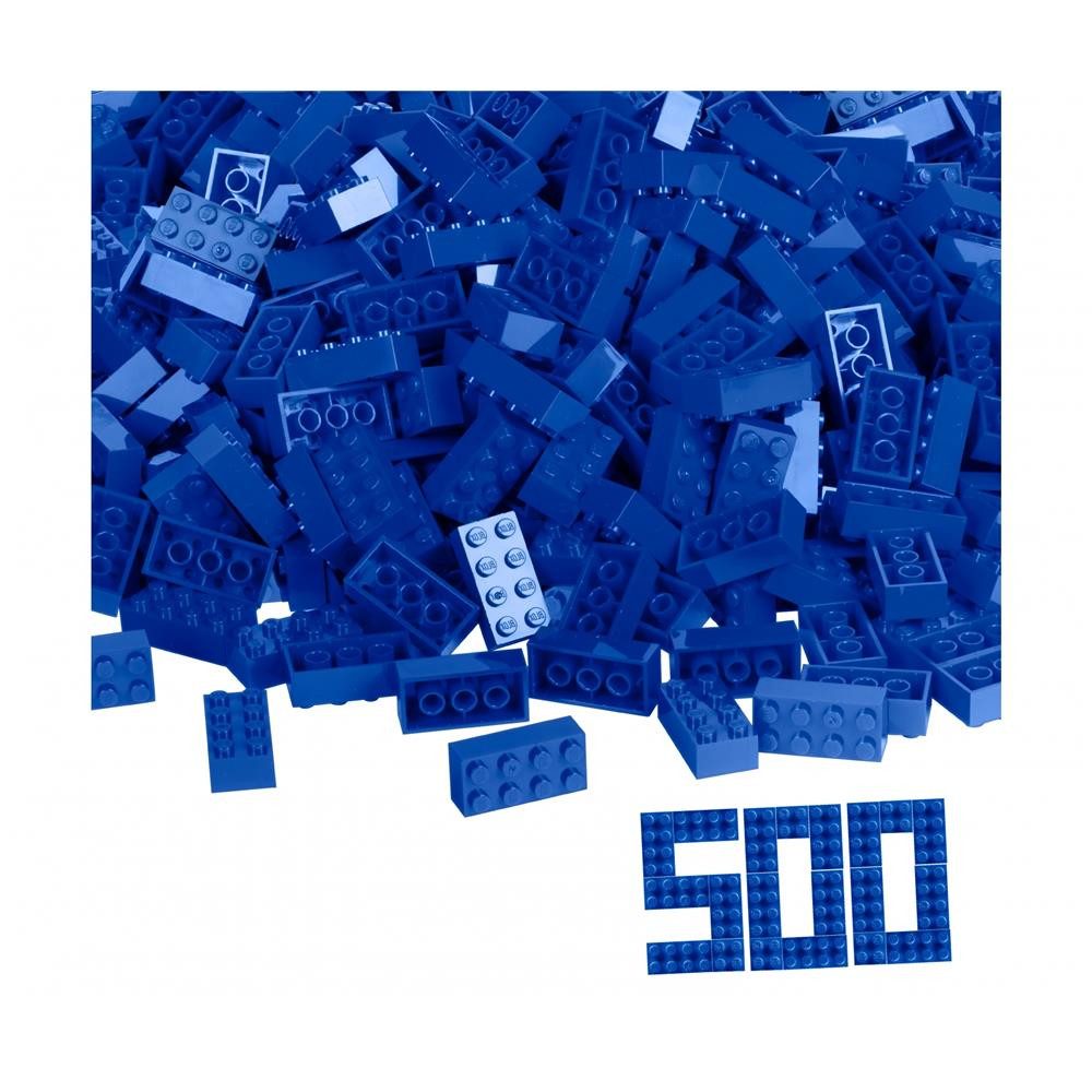 SIMBA Blox 500, 8er Klemmbausteine ab 3 Jahren, systemkompatibel Spielbausteine, (Klemmbausteine-Set, 500, 8er Klemmbausteine), 500 gelbe 8er-Steine, Aufbewahrungsdose, systemkompatibel