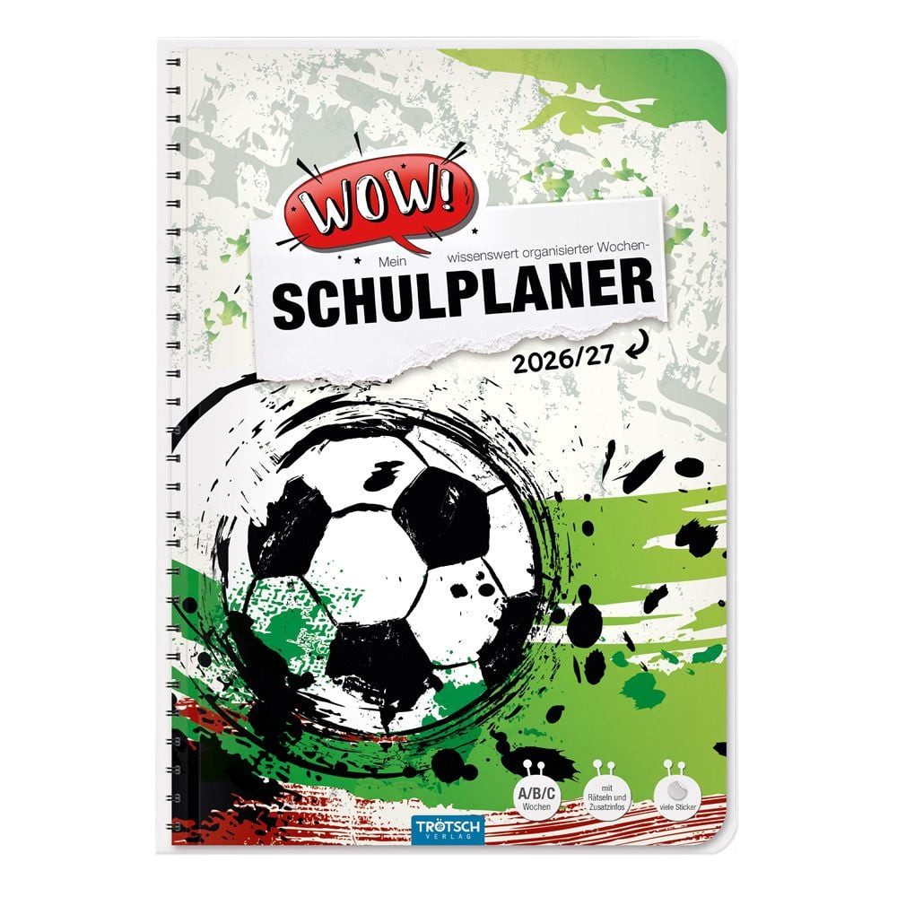 Trötsch Verlag Schulheft TRÖTSCH WOW! Schulplaner Fußball 2026/2027 Spiralbindung
