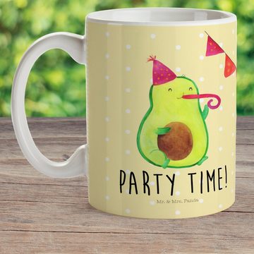 Mr. & Mrs. Panda Kinderbecher Avocado Party Zeit - Gelb Pastell - Geschenk, Bestanden, Bruchsichere, Kunststoff, Kindergeschichten Motive