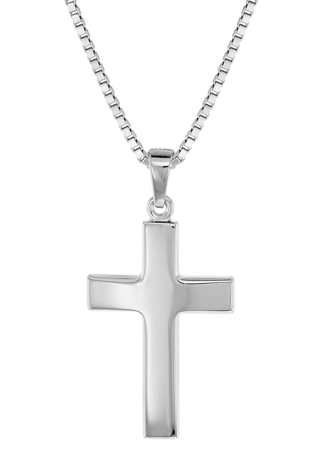 Kette mit Anhänger mit Kreuz 27 mm Sterlingsilber 925