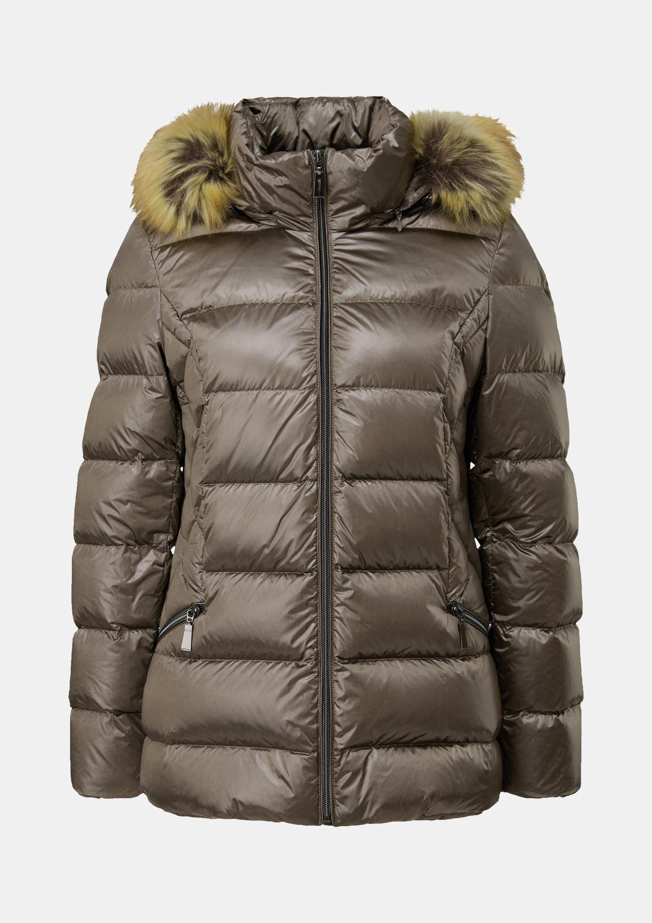 comma Winterjacke Outdoor-Jacke Steppjacke mit abnehmbarem Kunstfell
