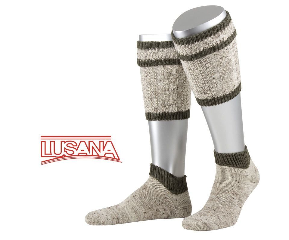 Lusana Trachtensocken Loferl-Set 2teil - beige/jägergrün günstig online kaufen