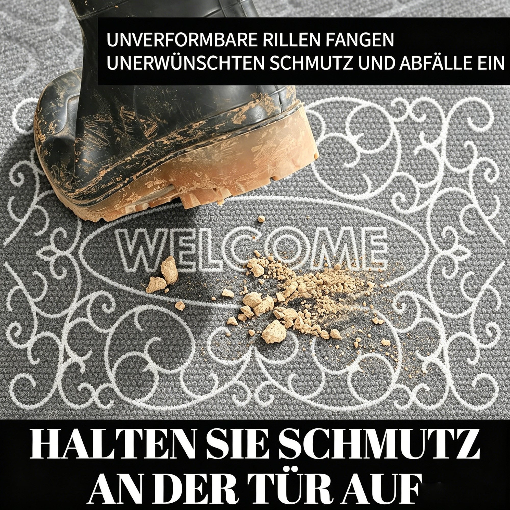 Luckice Fußmatte Eingangsmatte Schmutzfangmatte Kokosfasern antibakteriell wetterfest, antibakteriell, pflegeleicht, für Innen- und Außenbereich geeignet – Bild 2 von 5