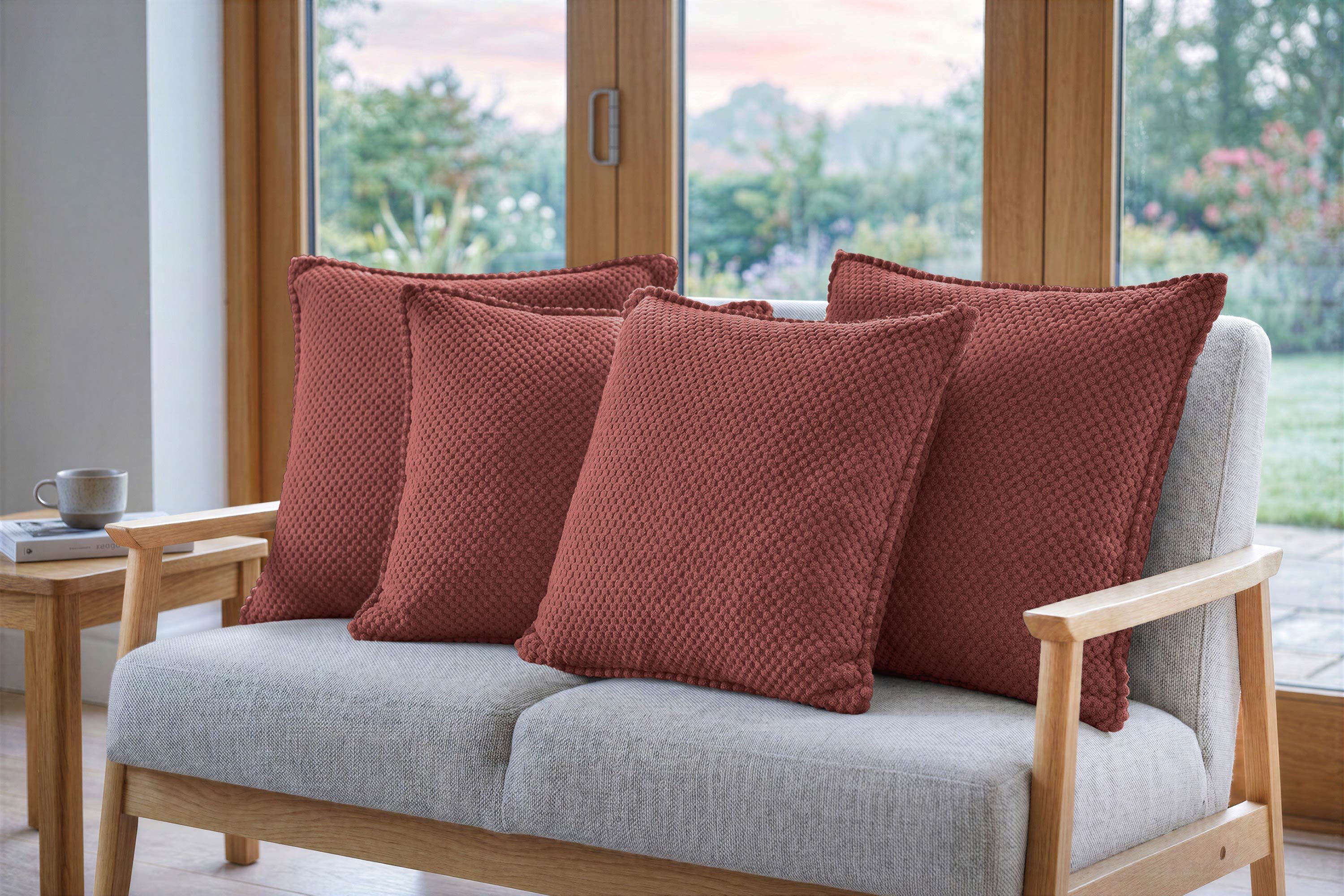 Amilian Dekokissen 4er Set Dekokissen mit Füllung, für Sofa Sessel und Bett geeignet pflegeleicht und waschbar