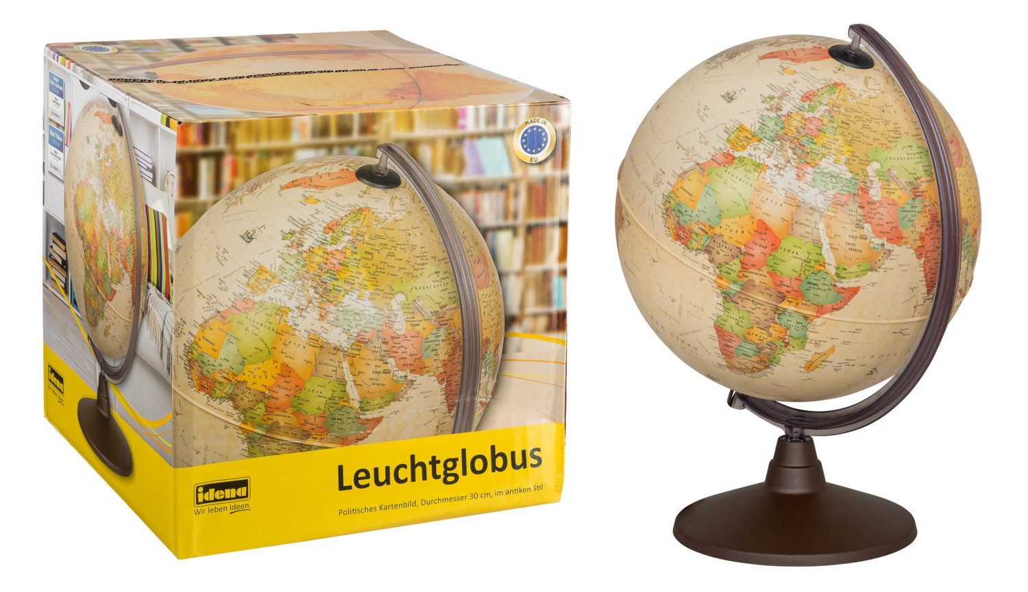 Idena Globus Idena 22904 - Leuchtglobus, im antiken Stil, mit LED Beleuchtung und