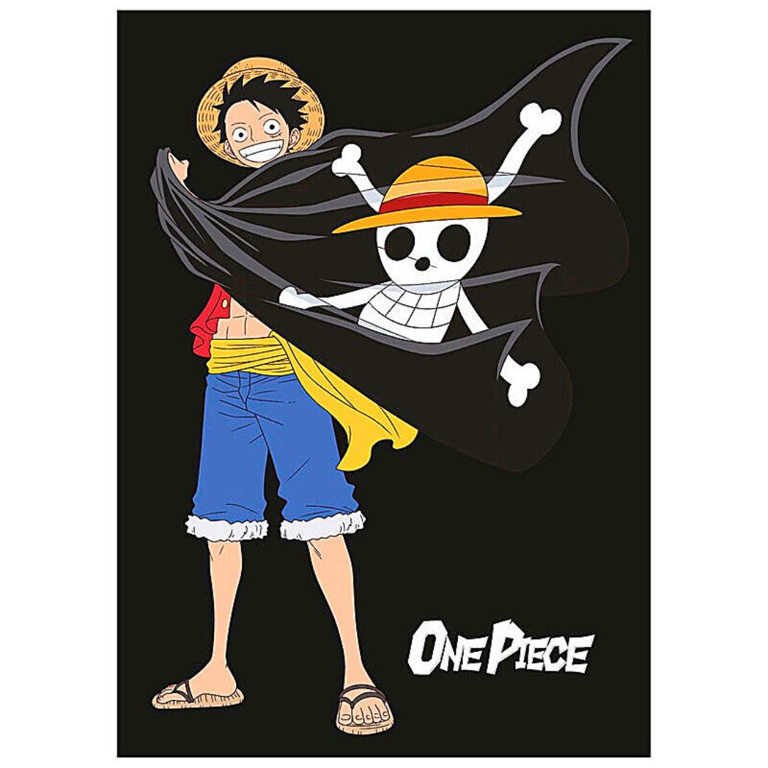 Kinderdecke Monkey D. Luffy, OnePiece, Kinder Fleecedecke Kuscheldecke weich & leicht 100 x 140 cm