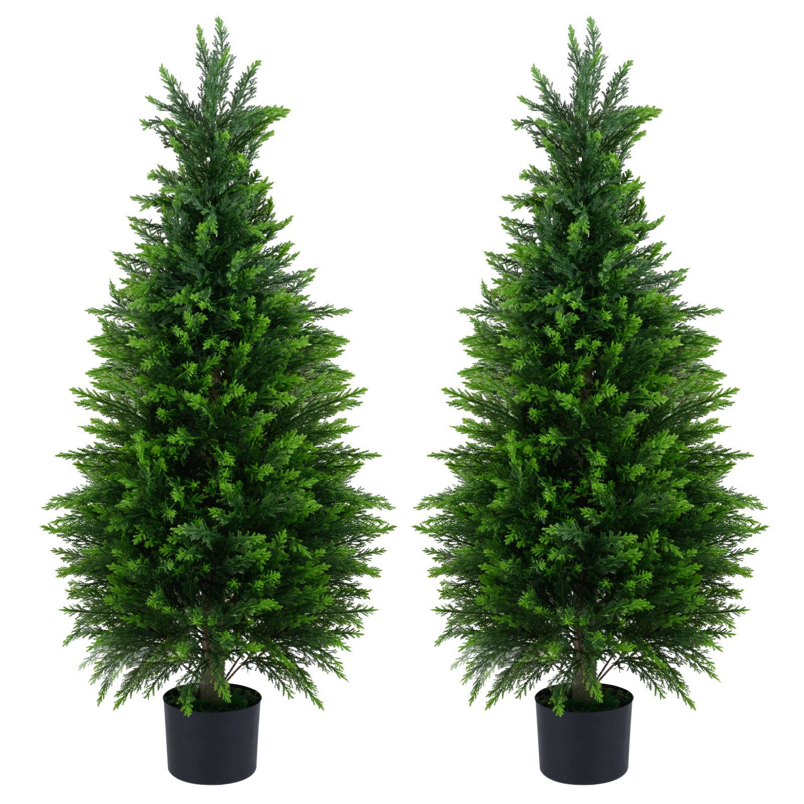 Kunstbaum künstliche Zedernbäume, COSTWAY, Höhe 120 cm, Künstliche Zedernbäume mit PE-Stamm, PE-Blätter & Moos