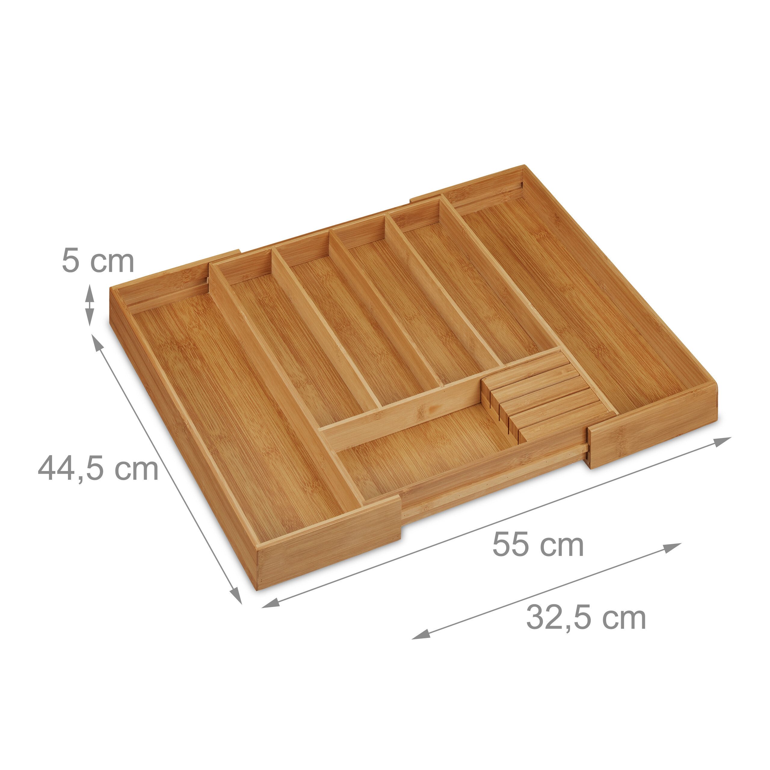 relaxdays Besteckkasten Bambus ausziehbar günstig online kaufen