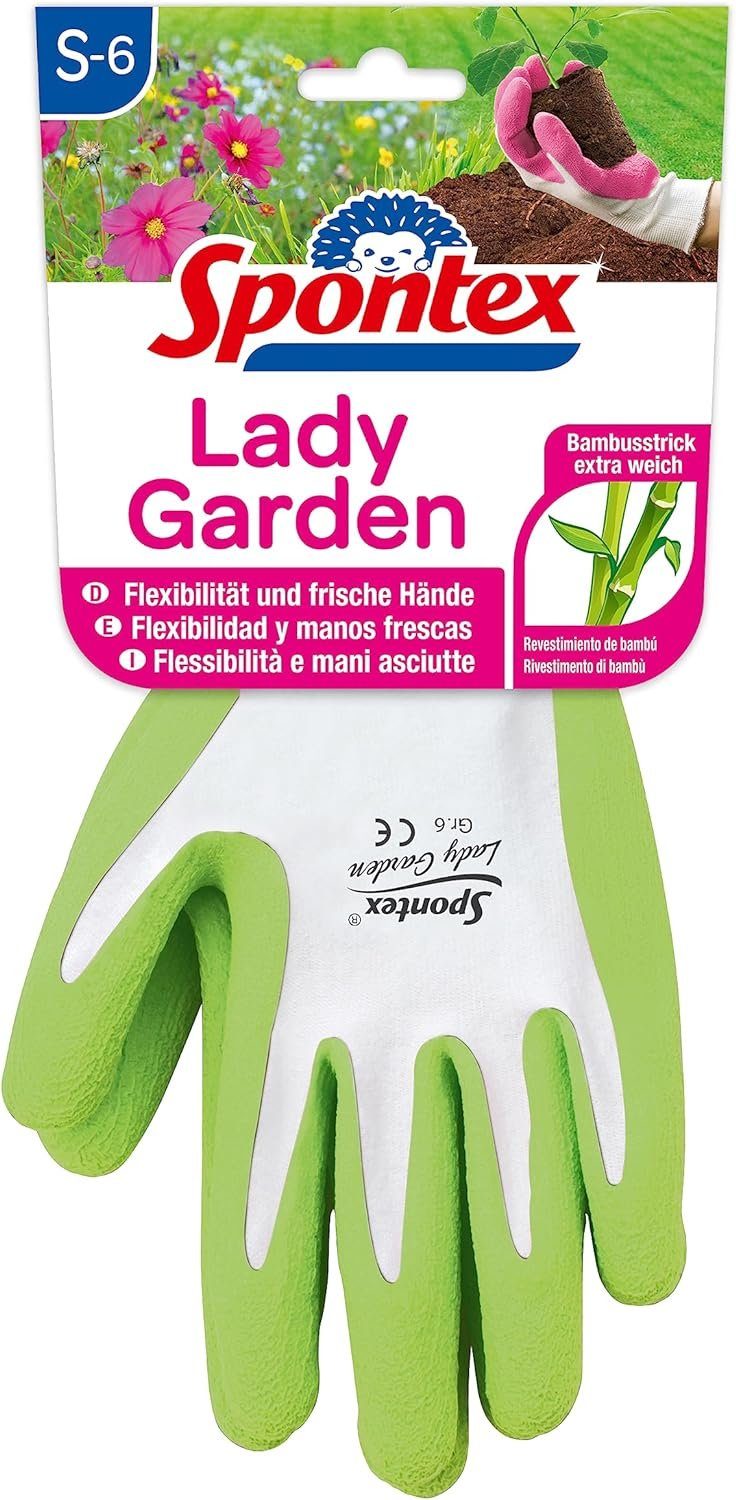 SPONTEX Gartenhandschuhe Lady Garden Handschuhe Größe L Farbe nicht frei wählbar (1-St)