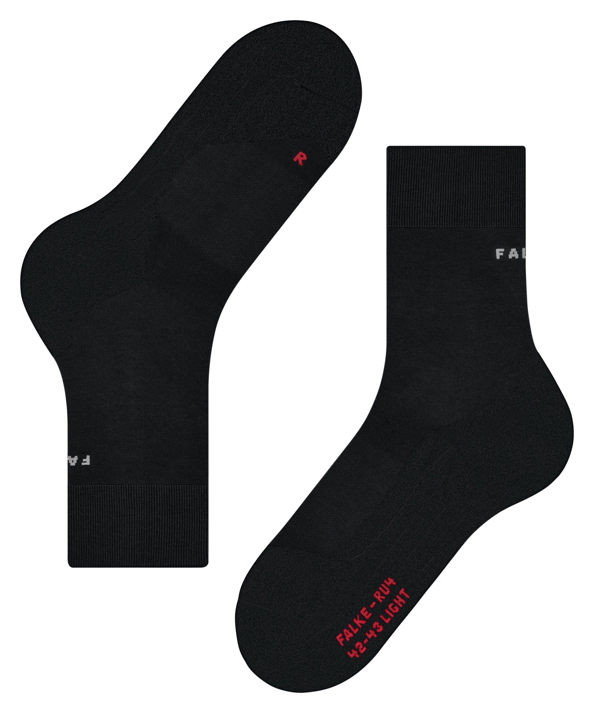 FALKE Laufsocken RU4 Light für (3010) Gefühl Polsterung natürliches ein Performance leichte black-mix (1-Paar)