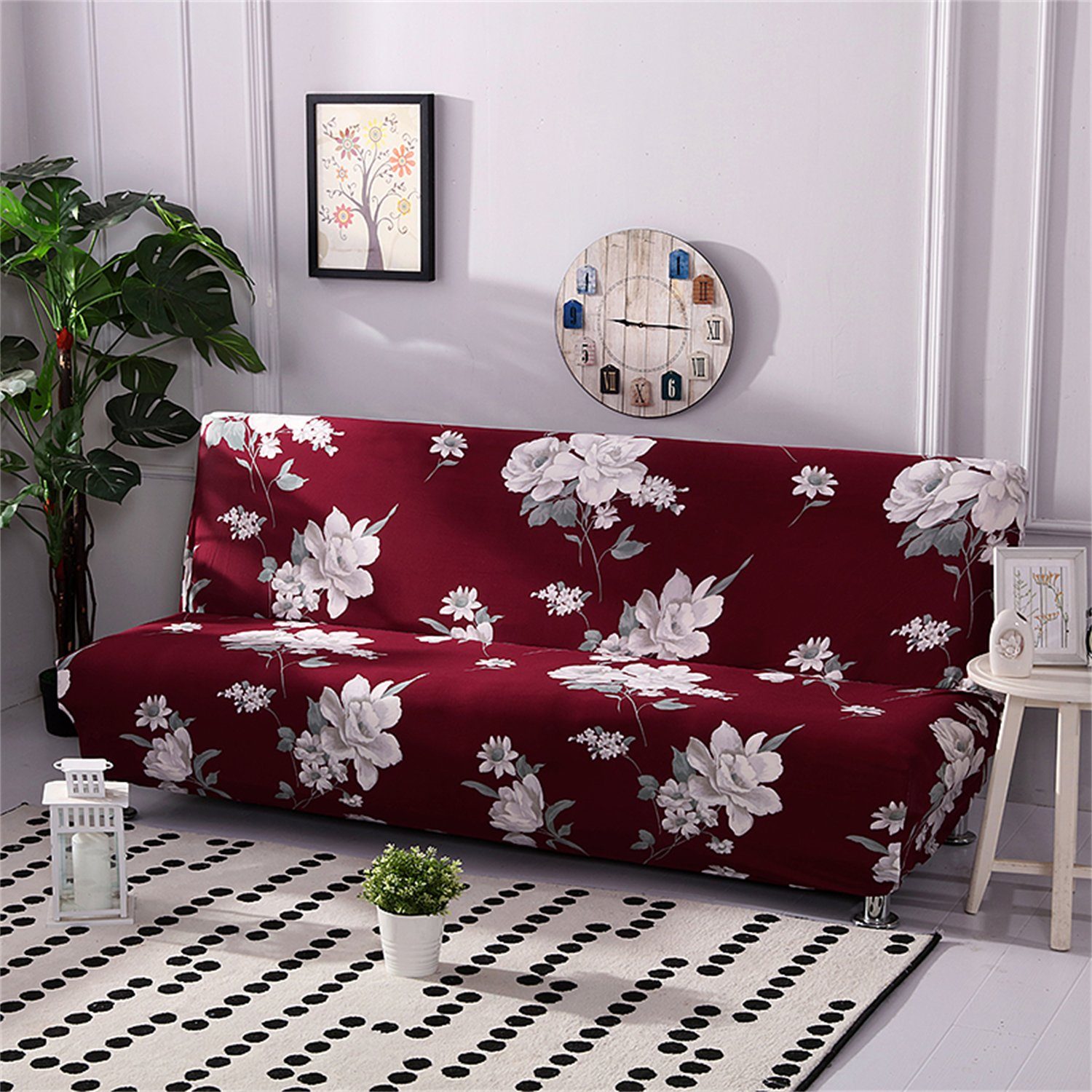 Sofahusse, HOMEIDEAS, Sofabezug - Couchbezug Rot-A 160-190CM