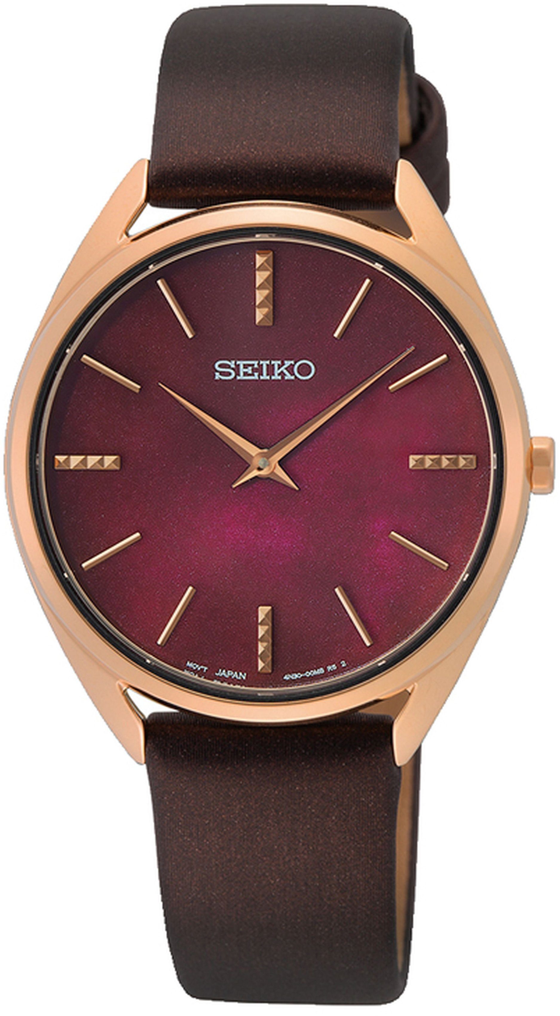 Seiko Quarzuhr SWR082P1, Edelstahlgehäuse, roségoldfarben PVD