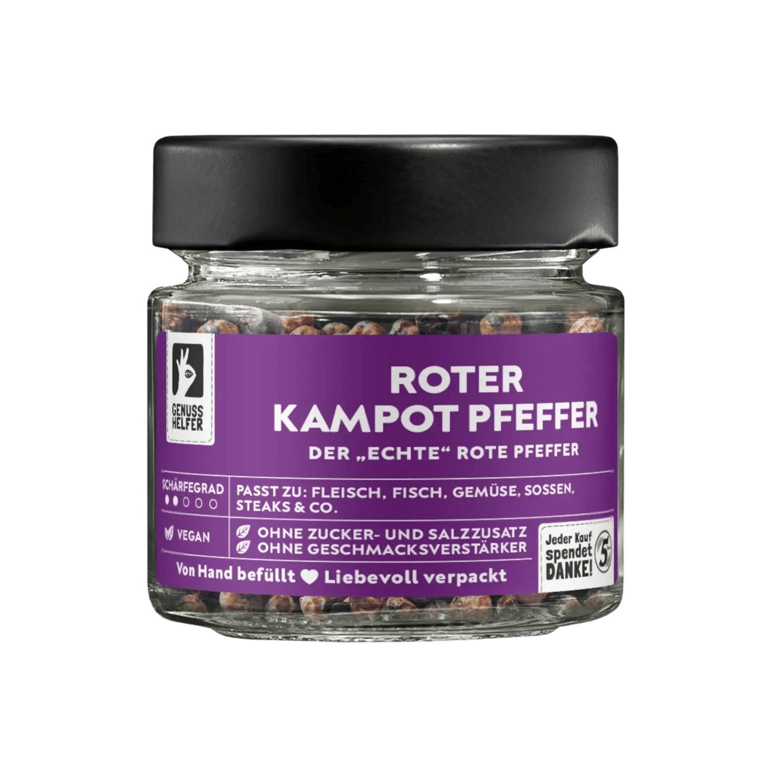 Bremer Gewürzhandel Gewürz Kampot Pfeffer rot, ganz, im Glas, 50 g