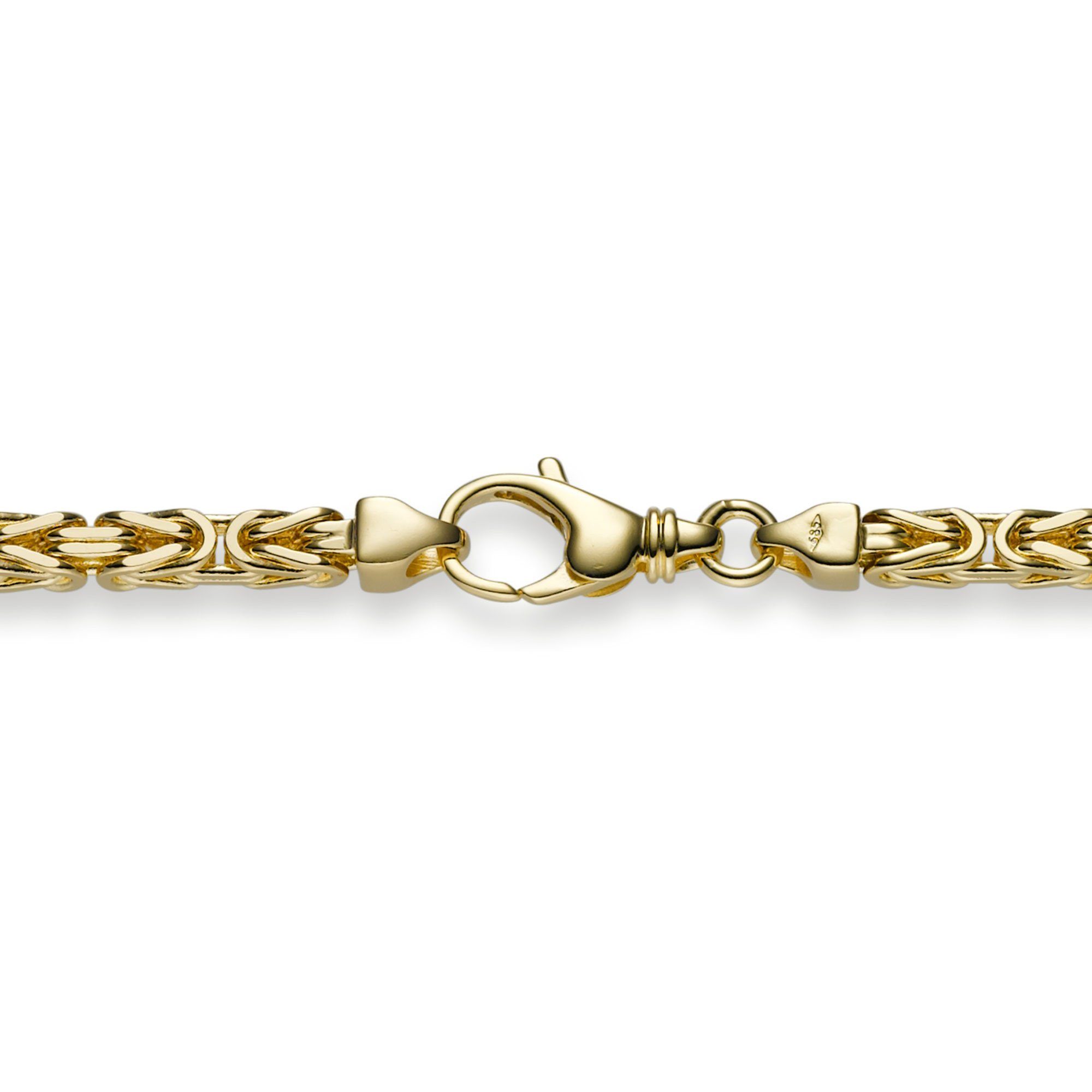 Herren Schmuck HOPLO Königskette 3,5 mm 50 cm 585 - 14 Karat Gold Halskette Königskette massiv Gold hochwertige Goldkette 45,6 g