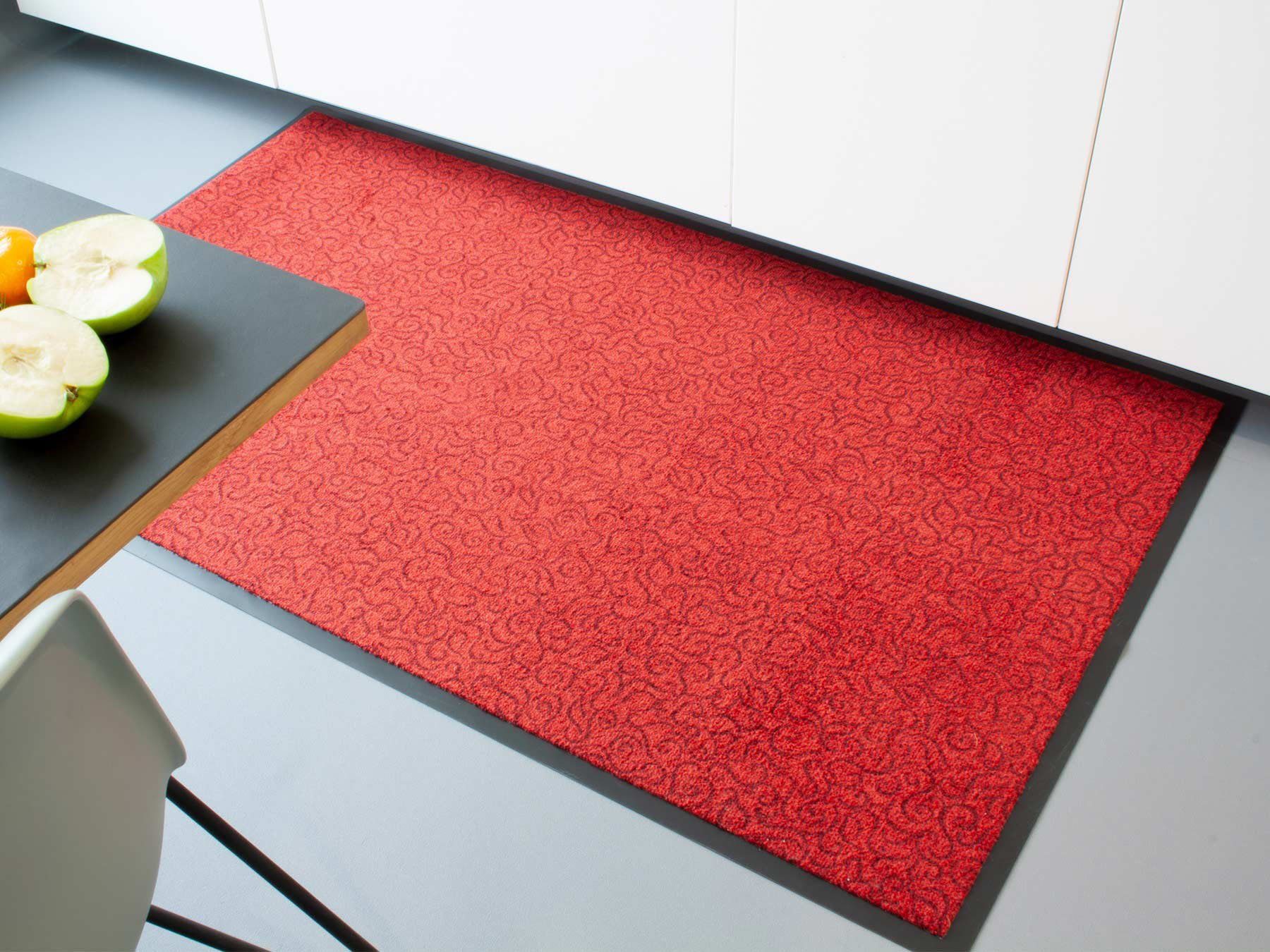rot rechteckig, Küchenläufer Größe BRASIL, Primaflor-Ideen waschbar, Höhe: Textil, 90x150 in mm, rutschhemmend, Küche 6 cm,