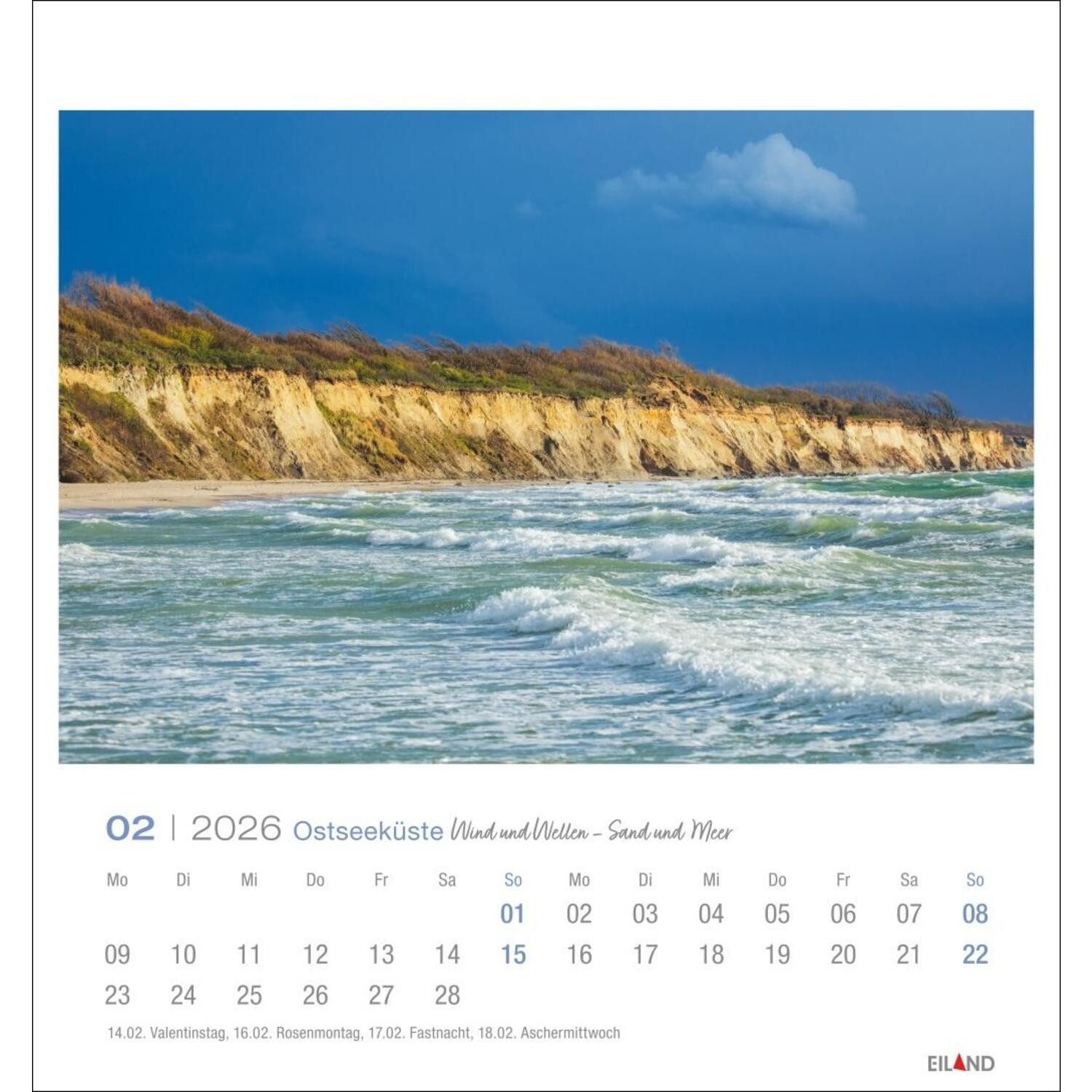 Wandkalender Ostseeküste Postkartenkalender 2026 - Wind und Wellen - Sand und Meer