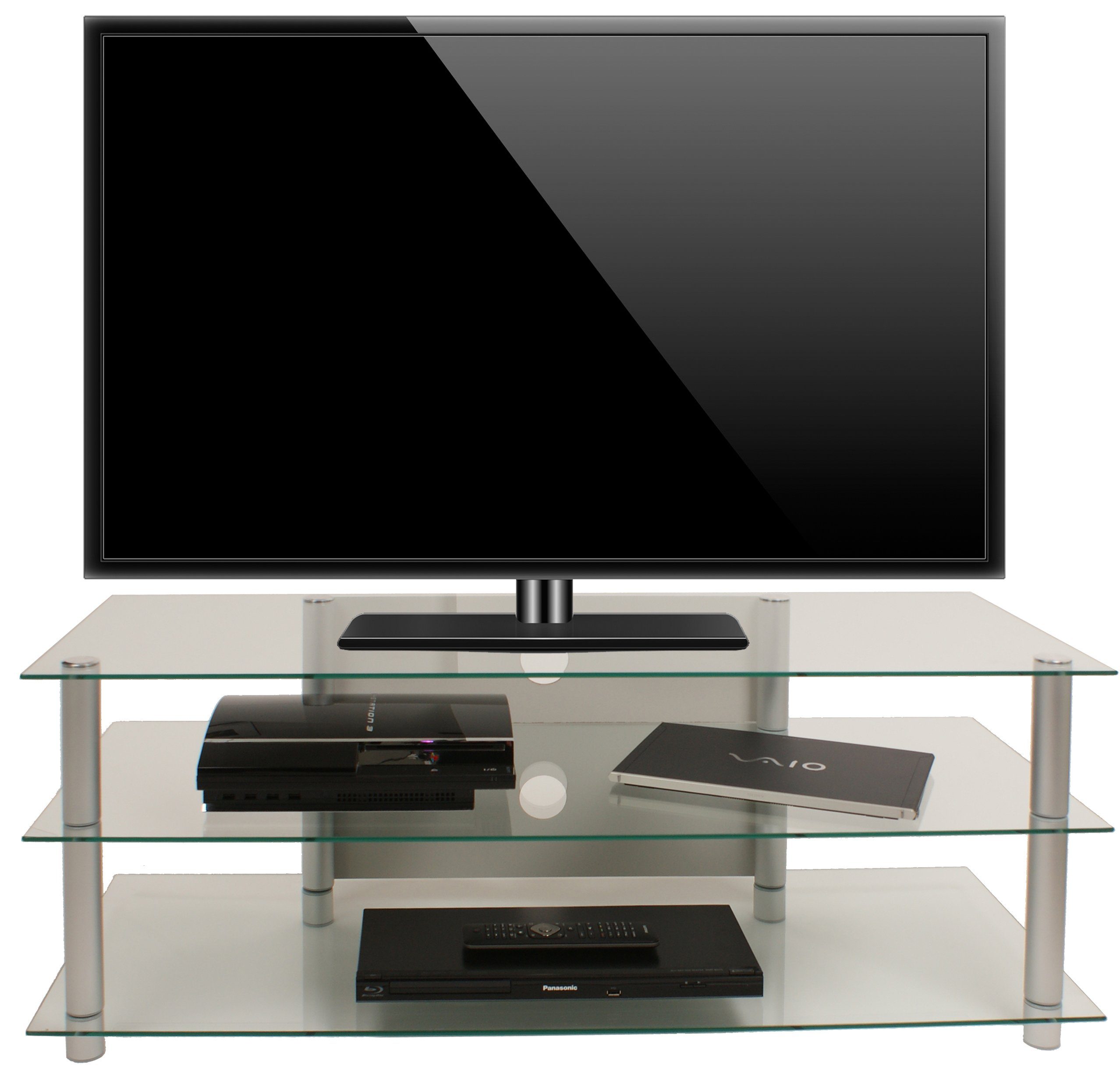 VCM TV-Board TV Möbel Sideboard Fernseh Rack Alu Glas Zumbo günstig online kaufen
