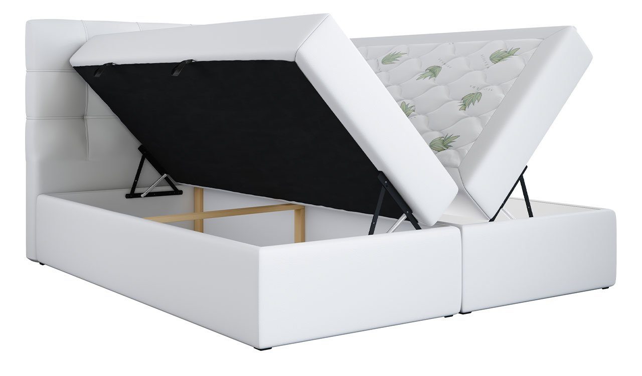 Topper mit TOP Doppelbett und 1, Multipocket-Matratze MÖBEL Bettkasten, Boxspringbett MKS mit