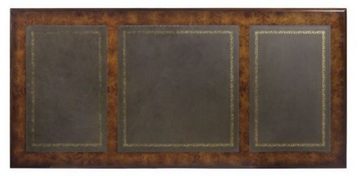Casa Padrino Schreibtisch Mahagoni Schreibtisch Braun / Grün 160,5 x 76 x H. 77 cm - Luxus Büromöbel