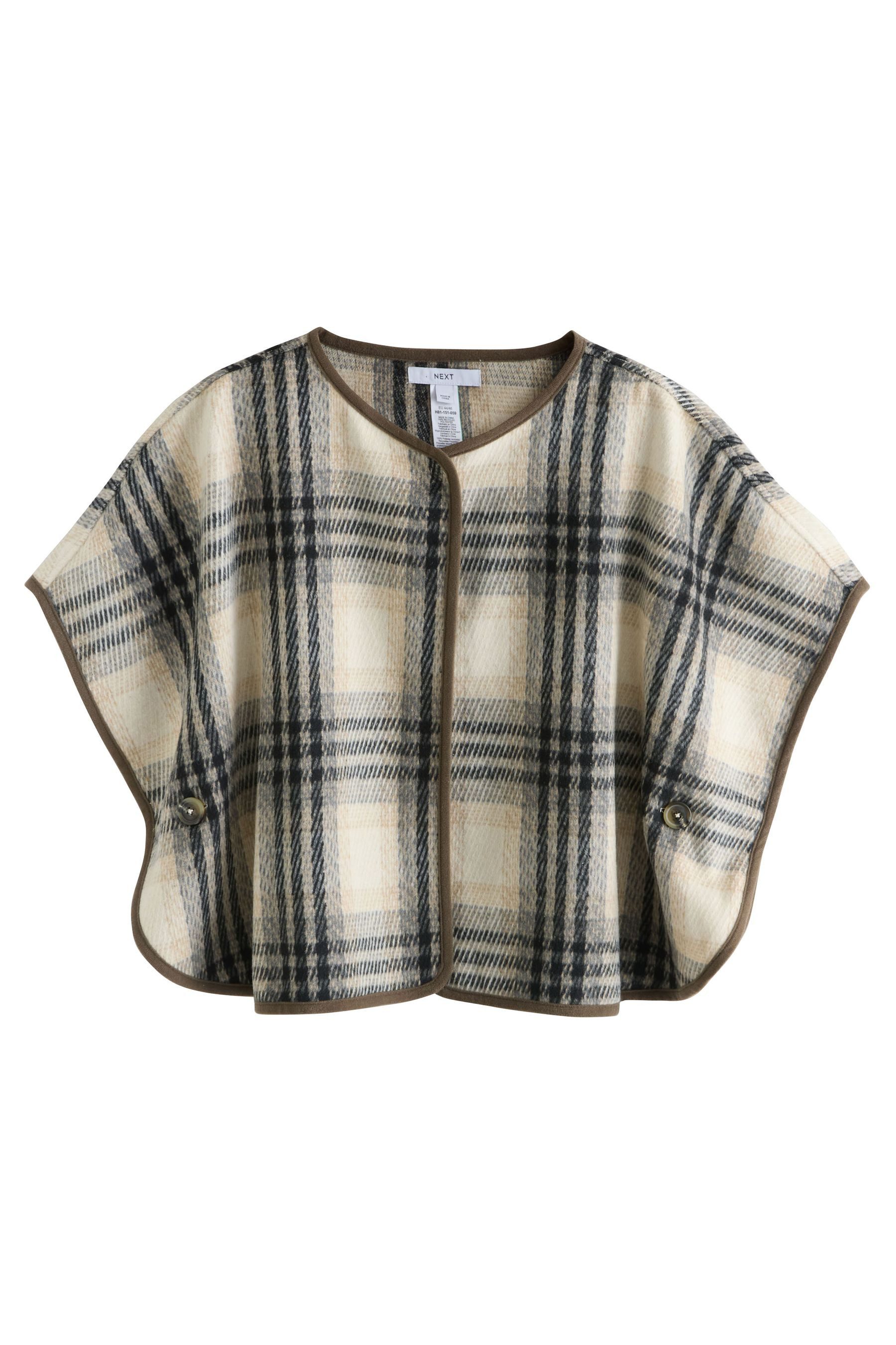 Next Poncho Bouclé-Cape-Poncho mit Karomuster (1-St) günstig online kaufen