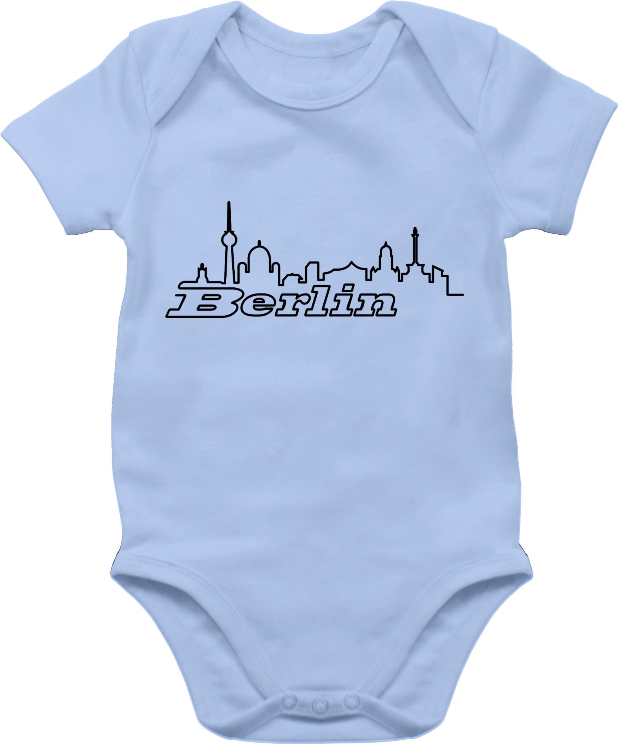 Wappen Berlin Baby Babyblau Skyline Länder Shirtracer Shirtbody 1