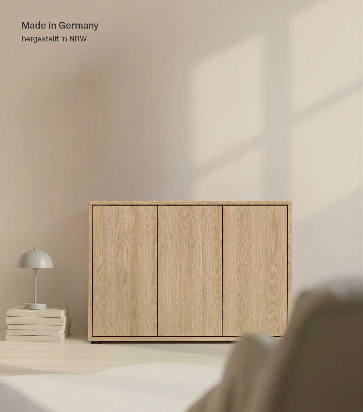 mokebo Sideboard Die Horizontale, Wohnzimmerschrank, Kommode, Beistellschrank, Anrichte in Eiche