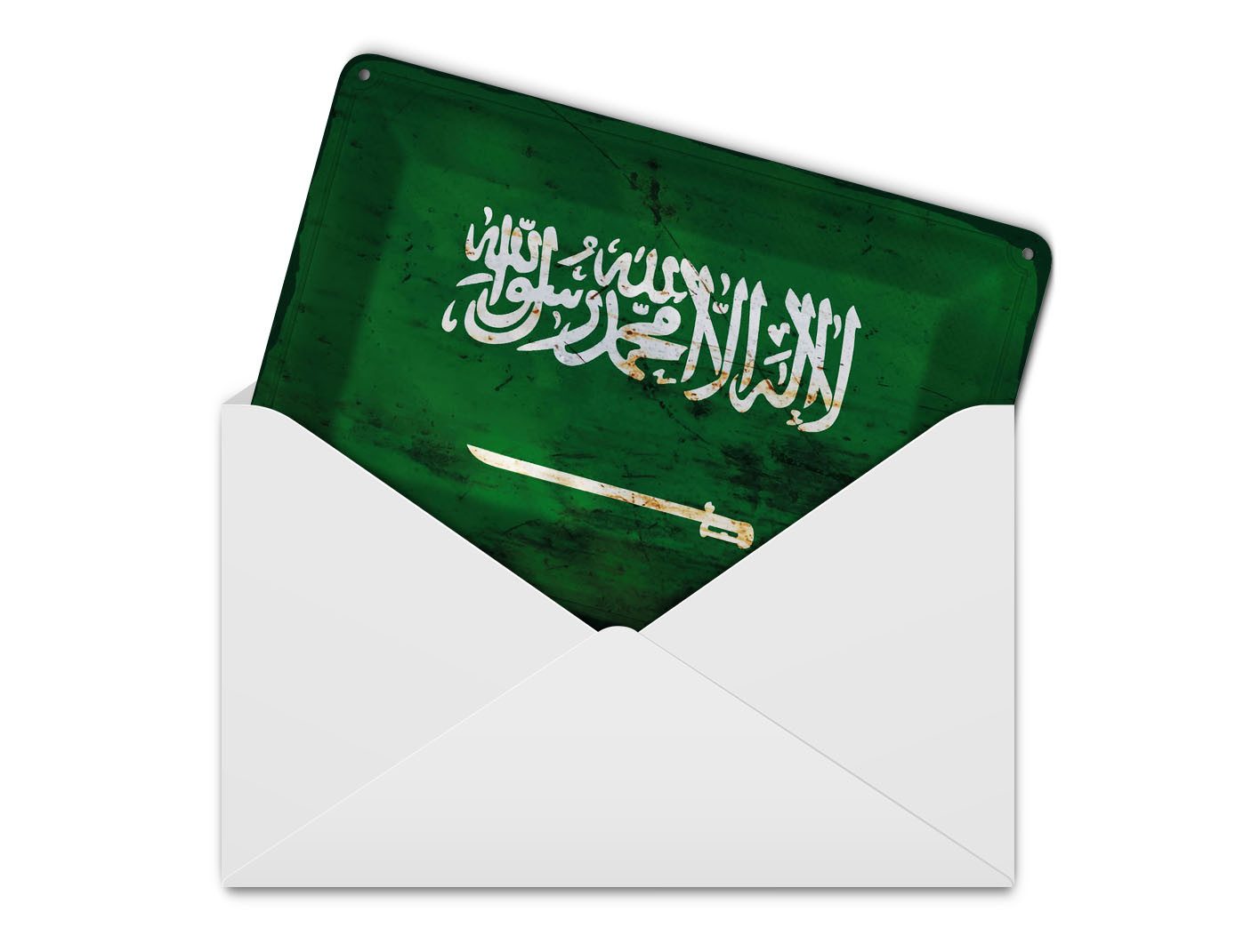 Femer GmbH Postkarte Flagge Saudi-Arabien 14x10 cm Saudi Arabia Rost, unfrankiert