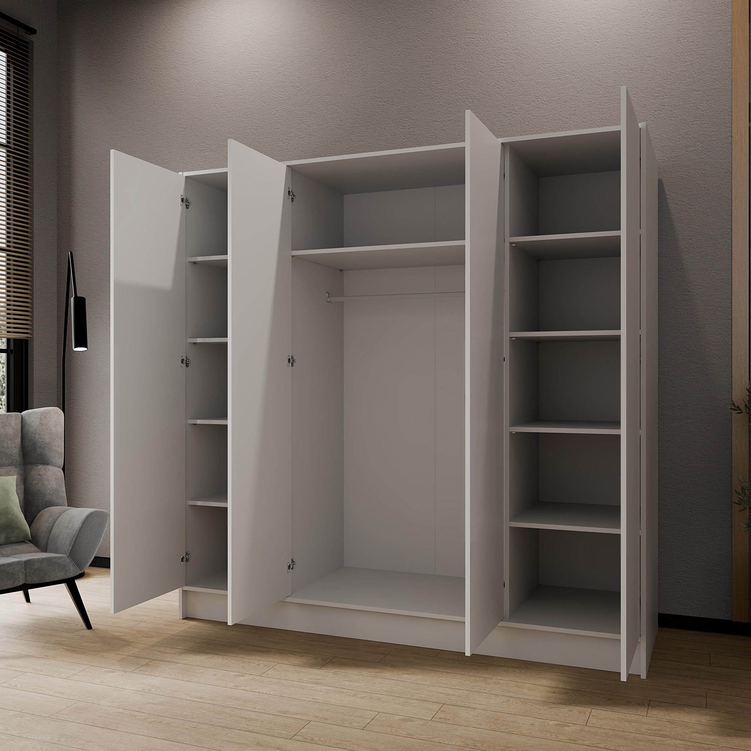 Beautysofa Kleiderschrank Gava moderne Schlichtheit und funktionale Eleganz (Schrank mit flexibel konfigurierbar, TIP-ON Öffnungssystem) Breiten zur Auswahl: 10 – Bild 5 von 5