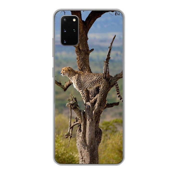 MuchoWow Handyhülle Leopard - Baum - Tier Phone Case Handyhülle Samsung Galaxy S20 Plus Silikon Schutzhülle