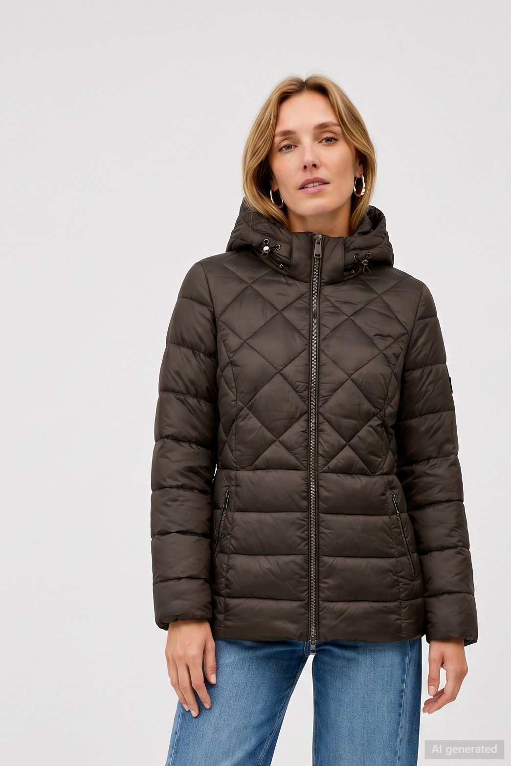 Barbara Lebek Steppjacke warme Damenjacke oder Herbstjacke mit abnehmbarer Kapuze