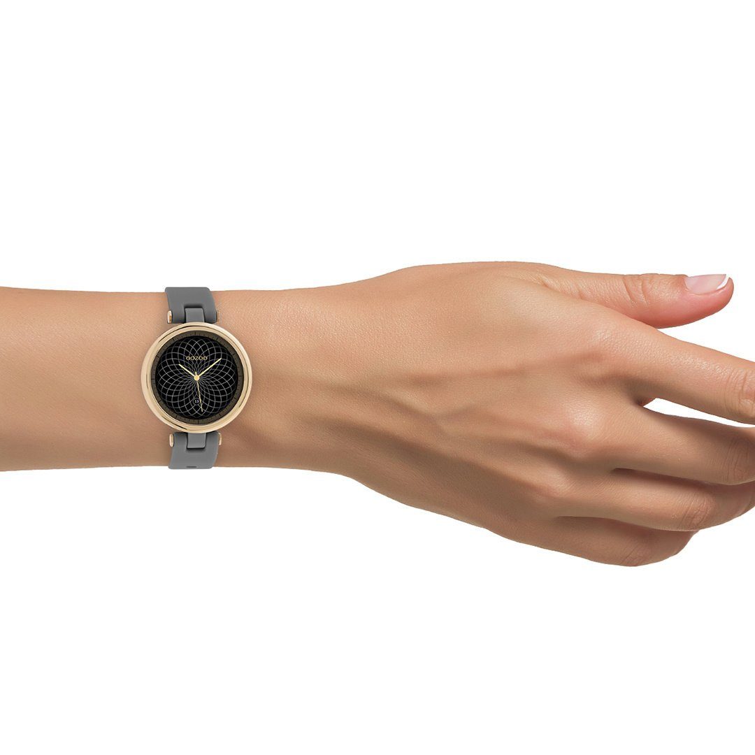 Armbanduhr Q00404 Quarzuhr Silikonband 39 mm OOZOO Grau Smartwatch Rose