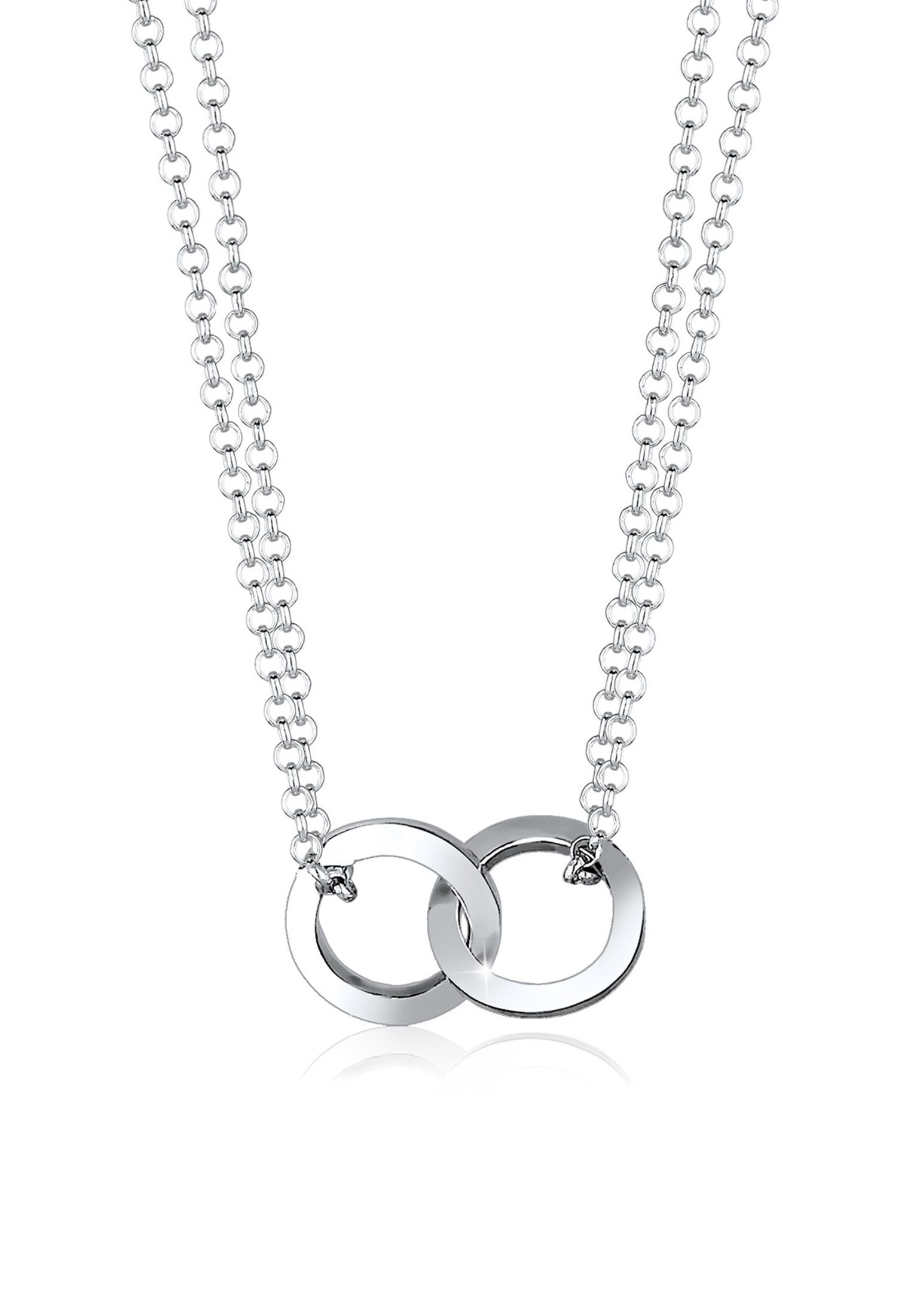 Elli Kette mit Anhänger Kreis Layer Liebe 925 Sterling Silber, Kreis