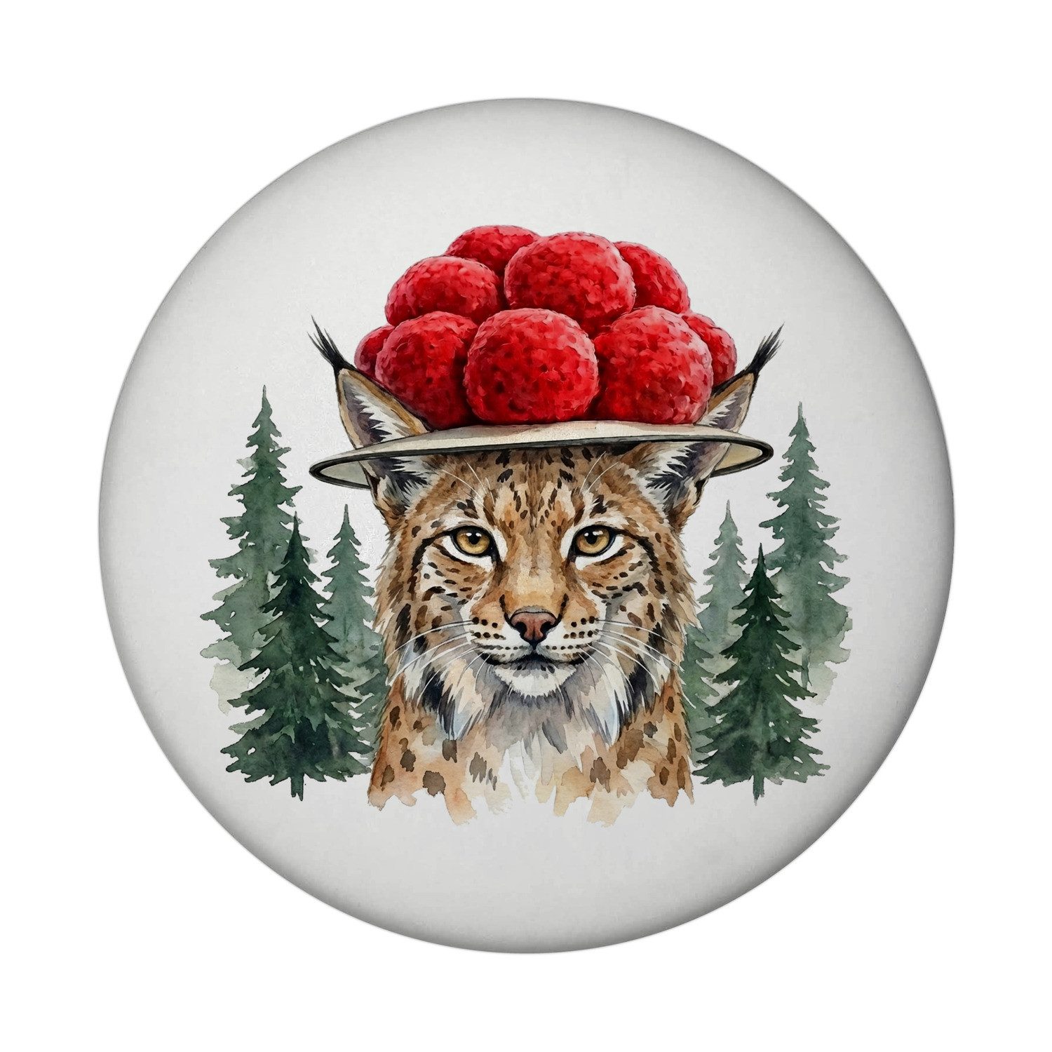 speecheese Magnet Luchs mit Bollenhut Magnet mit Flaschenöffner Schwarzwald Motiv
